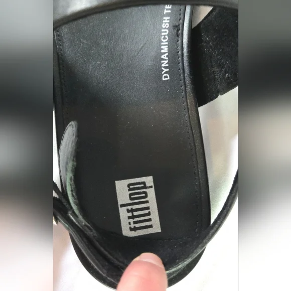 Fitflop Gracie Leather Back Strap Black Sandals Beach Vacation Women's 8 - Picture 7 of 8